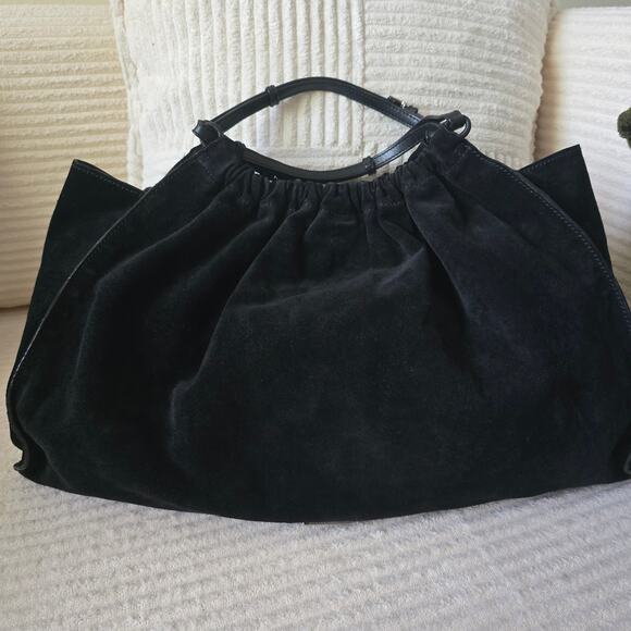 Gucci Handbags - Vintage Gucci Black Suede Ruched Hobo Bag w/ COA